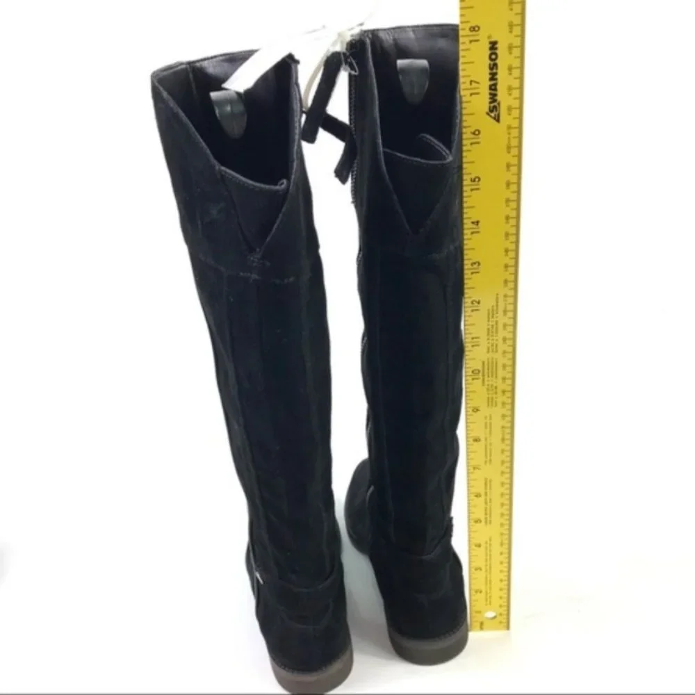Franco Sarto Women’s Black Suede Wide Calf Boots 5.5M-WC Brand New